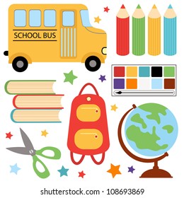 Colorful school set