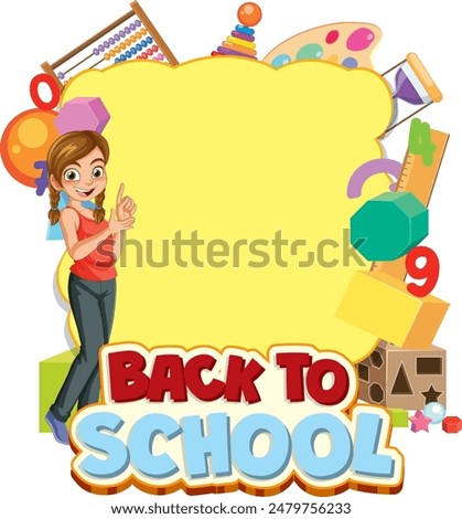 Colorful school-themed vector with a cheerful student