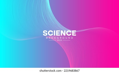 El colorido trasfondo científico. Textura dinámica de flujo con líneas onduladas para tecnología y negocios. Vector, 2022-2023
