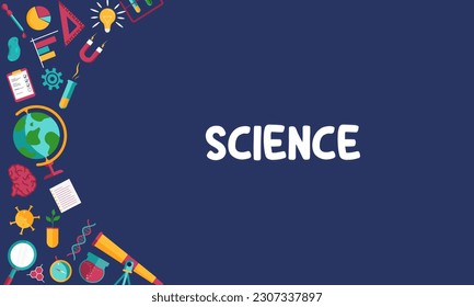 Colorful science education background, Science Doodle background illustration