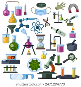 Colorful Science Lab Equipment Illustration