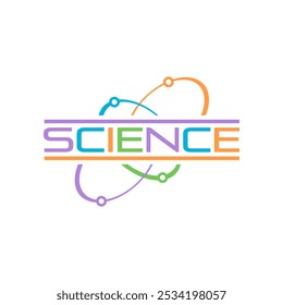 colorful science logo. colorful ellipses and the word science. Science concept for education, business