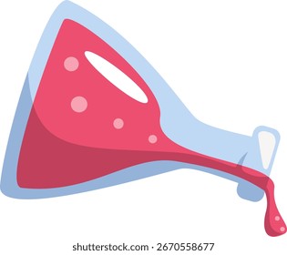 Conjunto de iconos de vectores de ciencia colorida vaso de prueba derramado. Perfecto para la educación y los diseños científicos