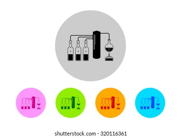 Colorful scientific icons on white background     