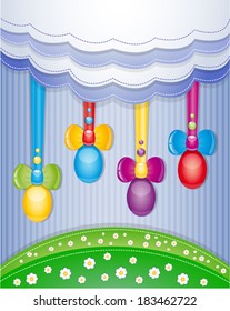 Colorful scrapbook with eggs. 