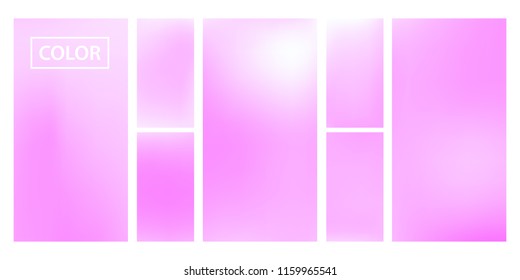 Colorful screen gradient set with modern abstract backgrounds. Beautiful fluid cover for poster, banner, flyer and presentation. Template with screen gradient set for screens and mobile app.Soft color
