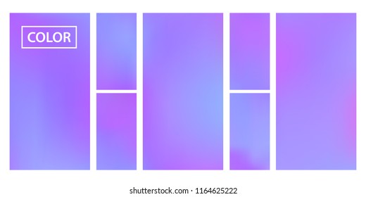 Colorful screen gradient set with modern abstract backgrounds. Beautiful fluid cover for poster, banner, flyer and presentation. Template with screen gradient set for screens and mobile app.Soft color