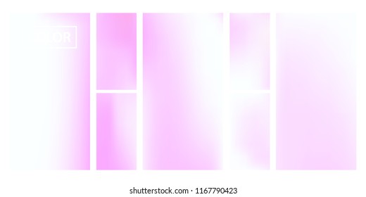 Colorful screen gradient set with modern abstract backgrounds. Beautiful fluid cover for poster, banner, flyer and presentation. Template with screen gradient set for screens and mobile app.Soft color