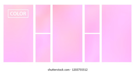 Colorful screen gradient set with modern abstract backgrounds. Beautiful fluid cover for poster, banner, flyer and presentation. Template with screen gradient set for screens and mobile app.Soft color