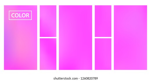 Colorful screen gradient set with modern abstract backgrounds. Beautiful fluid cover for poster, banner, flyer and presentation. Template with screen gradient set for screens and mobile app.Soft color