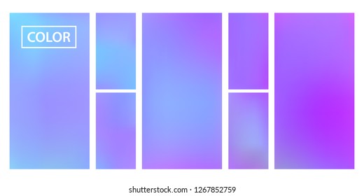 Colorful screen gradient set with modern abstract backgrounds. Beautiful fluid cover for poster, banner, flyer and presentation. Template with screen gradient set for screens and mobile app.Soft color