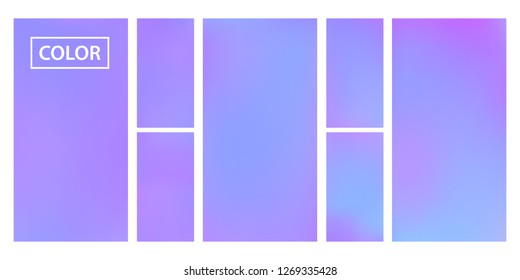 Colorful screen gradient set with modern abstract backgrounds. Beautiful fluid cover for poster, banner, flyer and presentation. Template with screen gradient set for screens and mobile app.Soft color