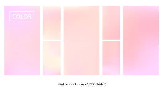 Colorful screen gradient set with modern abstract backgrounds. Beautiful fluid cover for poster, banner, flyer and presentation. Template with screen gradient set for screens and mobile app.Soft color