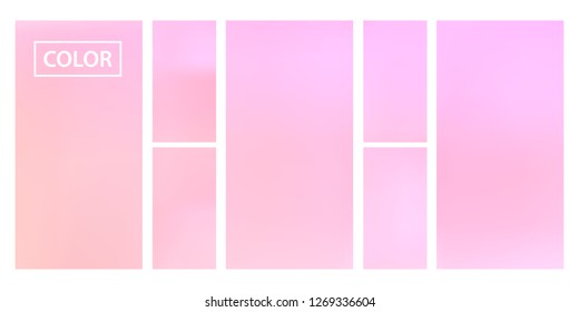 Colorful screen gradient set with modern abstract backgrounds. Beautiful fluid cover for poster, banner, flyer and presentation. Template with screen gradient set for screens and mobile app.Soft color