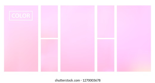 Colorful screen gradient set with modern abstract backgrounds. Beautiful fluid cover for poster, banner, flyer and presentation. Template with screen gradient set for screens and mobile app.Soft color