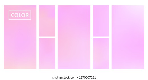 Colorful screen gradient set with modern abstract backgrounds. Beautiful fluid cover for poster, banner, flyer and presentation. Template with screen gradient set for screens and mobile app.Soft color