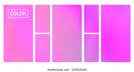 Colorful screen gradient set with modern abstract backgrounds. Beautiful fluid cover for poster, banner, flyer and presentation. Template with screen gradient set for screens and mobile app.Soft color