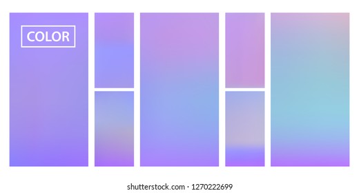 Colorful screen gradient set with modern abstract backgrounds. Beautiful fluid cover for poster, banner, flyer and presentation. Template with screen gradient set for screens and mobile app.Soft color