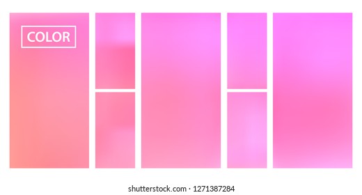 Colorful screen gradient set with modern abstract backgrounds. Beautiful fluid cover for poster, banner, flyer and presentation. Template with screen gradient set for screens and mobile app.Soft color