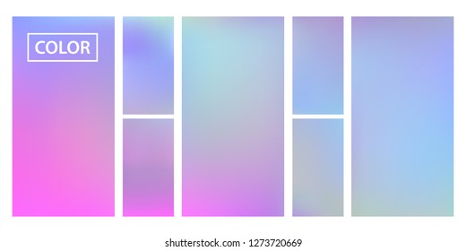 Colorful screen gradient set with modern abstract backgrounds. Beautiful fluid cover for poster, banner, flyer and presentation. Template with screen gradient set for screens and mobile app.Soft color