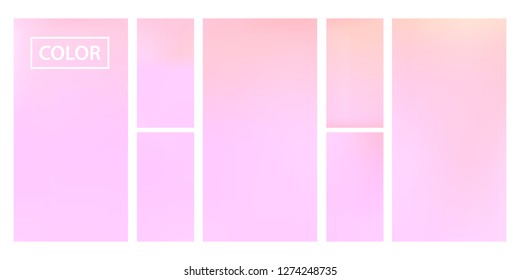 Colorful screen gradient set with modern abstract backgrounds. Beautiful fluid cover for poster, banner, flyer and presentation. Template with screen gradient set for screens and mobile app.Soft color