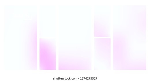 Colorful screen gradient set with modern abstract backgrounds. Beautiful fluid cover for poster, banner, flyer and presentation. Template with screen gradient set for screens and mobile app.Soft color