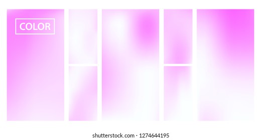Colorful screen gradient set with modern abstract backgrounds. Beautiful fluid cover for poster, banner, flyer and presentation. Template with screen gradient set for screens and mobile app.Soft color