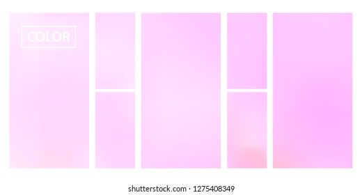 Colorful screen gradient set with modern abstract backgrounds. Beautiful fluid cover for poster, banner, flyer and presentation. Template with screen gradient set for screens and mobile app.Soft color