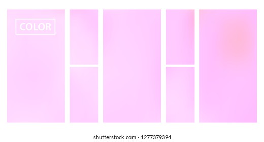 Colorful screen gradient set with modern abstract backgrounds. Beautiful fluid cover for poster, banner, flyer and presentation. Template with screen gradient set for screens and mobile app.Soft color