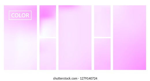 Colorful screen gradient set with modern abstract backgrounds. Beautiful fluid cover for poster, banner, flyer and presentation. Template with screen gradient set for screens and mobile app.Soft color