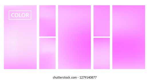 Colorful screen gradient set with modern abstract backgrounds. Beautiful fluid cover for poster, banner, flyer and presentation. Template with screen gradient set for screens and mobile app.Soft color