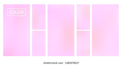 Colorful screen gradient set with modern abstract backgrounds. Beautiful fluid cover for poster, banner, flyer and presentation. Template with screen gradient set for screens and mobile app.Soft color