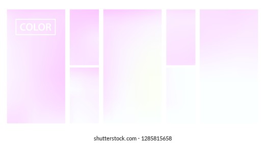 Colorful screen gradient set with modern abstract backgrounds. Beautiful fluid cover for poster, banner, flyer and presentation. Template with screen gradient set for screens and mobile app.Soft color
