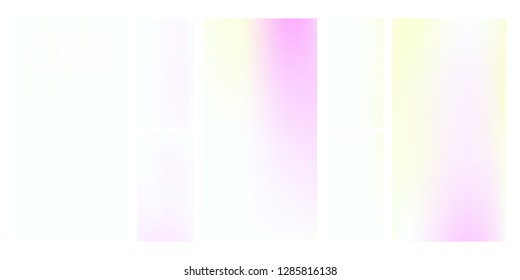 Colorful screen gradient set with modern abstract backgrounds. Beautiful fluid cover for poster, banner, flyer and presentation. Template with screen gradient set for screens and mobile app.Soft color