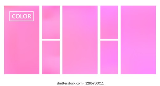 Colorful screen gradient set with modern abstract backgrounds. Beautiful fluid cover for poster, banner, flyer and presentation. Template with screen gradient set for screens and mobile app.Soft color