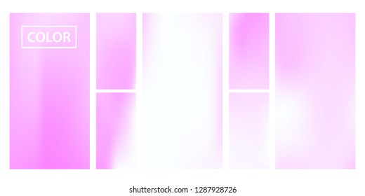 Colorful screen gradient set with modern abstract backgrounds. Beautiful fluid cover for poster, banner, flyer and presentation. Template with screen gradient set for screens and mobile app.Soft color
