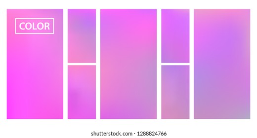Colorful screen gradient set with modern abstract backgrounds. Beautiful fluid cover for poster, banner, flyer and presentation. Template with screen gradient set for screens and mobile app.Soft color