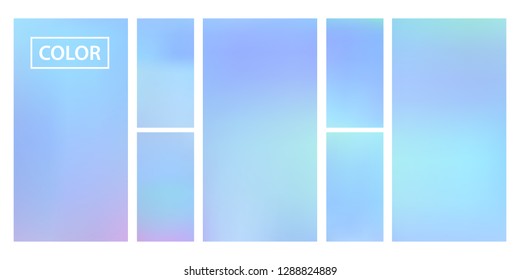 Colorful screen gradient set with modern abstract backgrounds. Beautiful fluid cover for poster, banner, flyer and presentation. Template with screen gradient set for screens and mobile app.Soft color