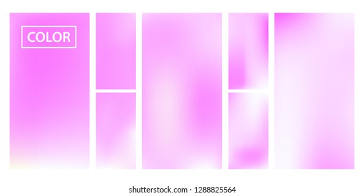 Colorful screen gradient set with modern abstract backgrounds. Beautiful fluid cover for poster, banner, flyer and presentation. Template with screen gradient set for screens and mobile app.Soft color