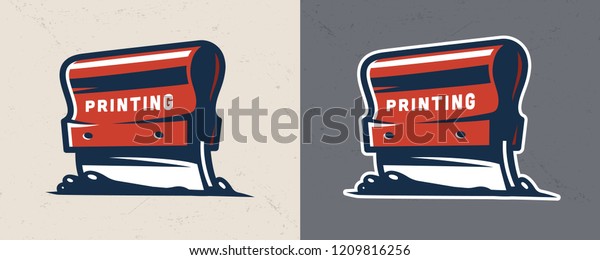 Colorful Screen Printing Industrial Squeegee Vintage Stock Vector ...