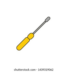 Colorful screwdriver icon isolated on gray background. Repair symbol modern simple vector icon for website or mobile app
