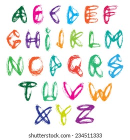 colorful scribble alphabet