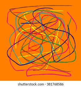 Colorful scribble element.