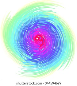Colorful scribble element. Abstract vector. Gradient painted spiral