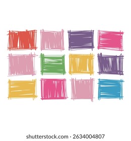 Colorful Scribble Squares A playful arrangement of hand drawn textures showcasing vibrant and