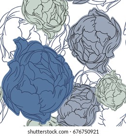 Colorful sea flower background pattern.