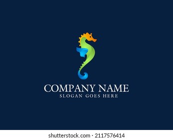 Colorful Sea Horse Modern Logo