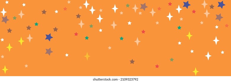 Colorful Sea Lavender Stars Green Turquoise White Illustration. Yellow Vivid Multicolor Violet Blue Indigo Red Stars Ornament. Vibrant Pink Orange Bright Print Azure Chaotic Pastel Sky Background.