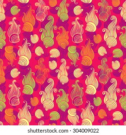 Colorful Sea shell seamless vector pattern.
