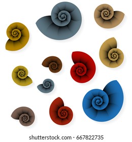 Colorful sea shells. Vector illustration EPS10